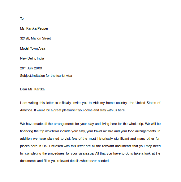 Invitation Letter To Visit Usa Sample from images.sampletemplates.com