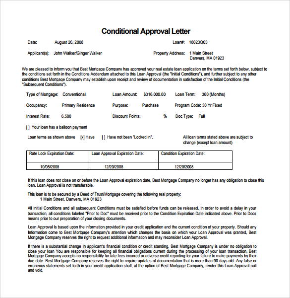Mortgage Commitment Letter 5 Download Free Documents In PDF Word