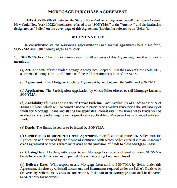 Sample Mortgage Agreement Template 9 Free Documents In PDF Word