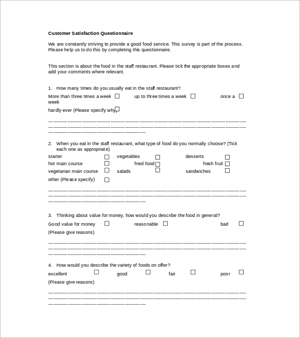 Survey questionnaire for thesis