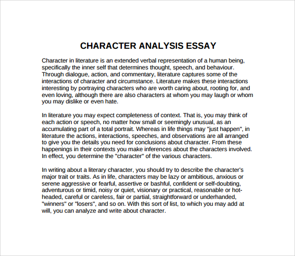 Character sketch essay assignment