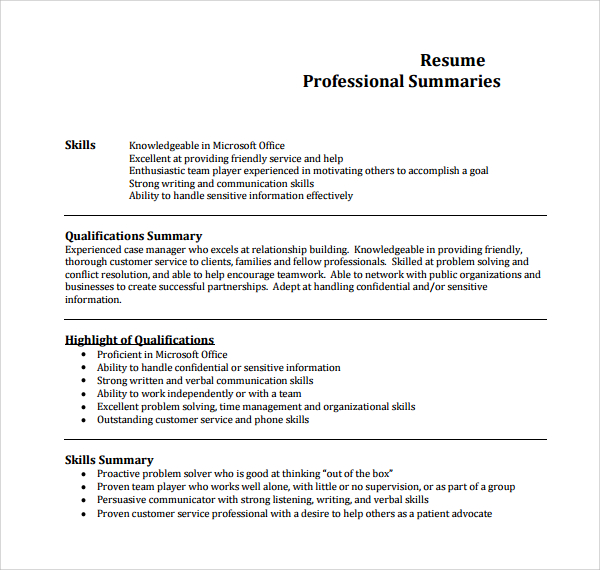 compact resume format