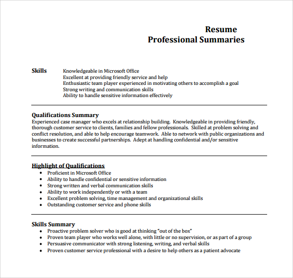 sample-professional-summary-template-9-free-documents-in-pdf