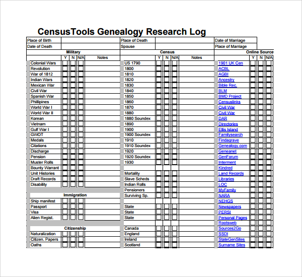 Sample Research Log Template 8+ Free Documents in PDF, Word