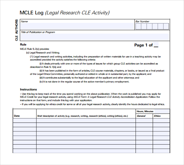 Sample Research Log Template - 8+ Free Documents in PDF, Word
