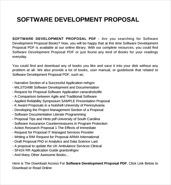 Sample Software Development Proposal Template 7  Free Documents in PDF