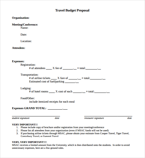 Sample Travel Proposal Template 9+ Free Documents in PDF