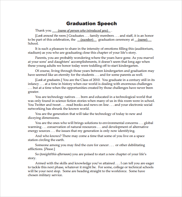 Sample Ceremonial Speech Example Template  9+ Free Documents in PDF, Word