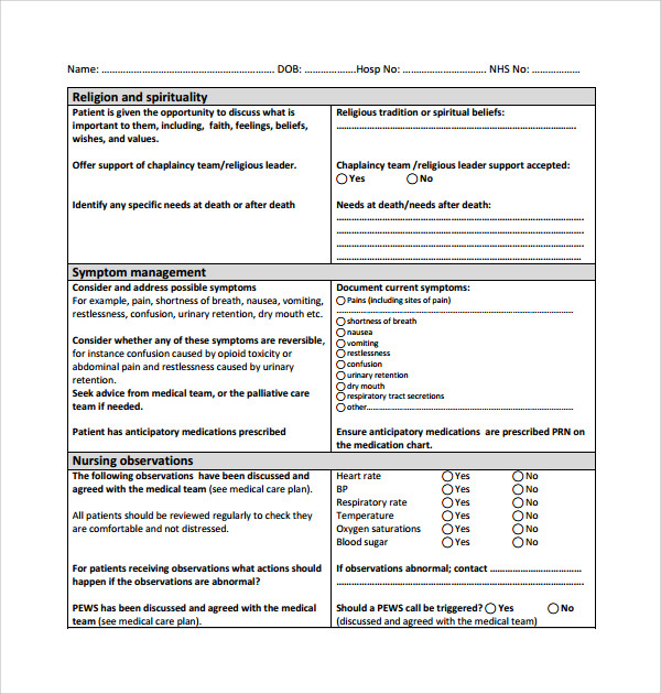 Sample Nursing Care Plan Template 8+ Free Documents in PDF, Word