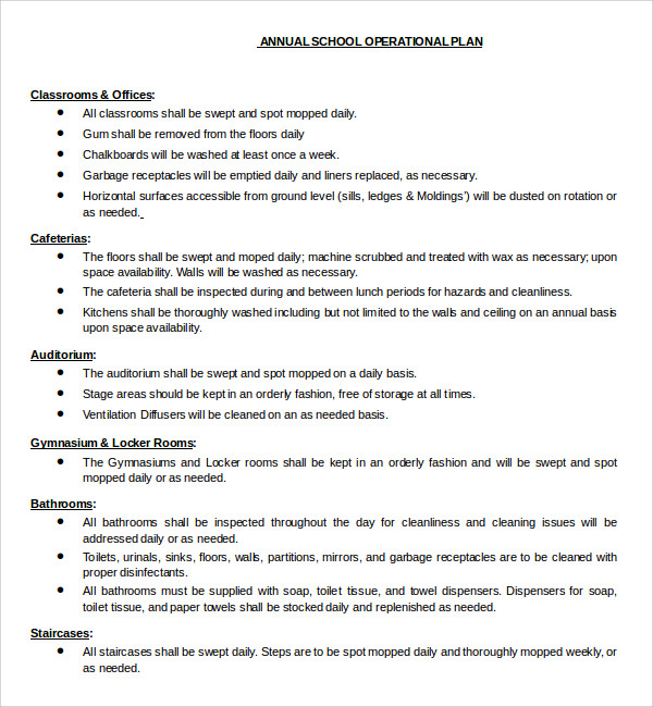 Sample operating plan template   6+ free documents in pdf