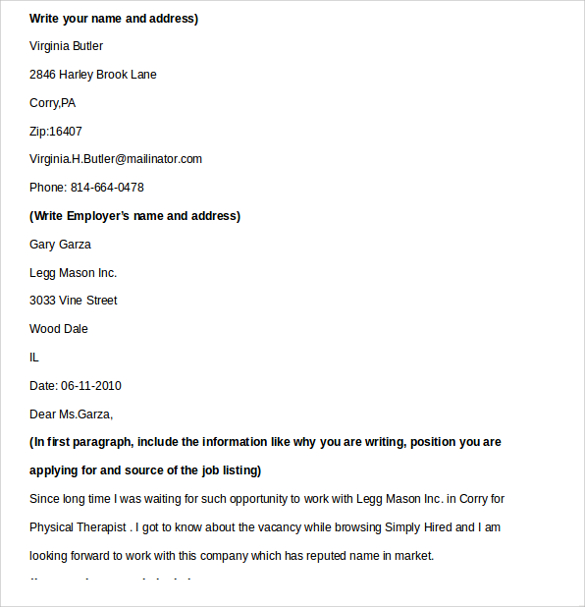physical therapist cover letter 9 documents in pdf word