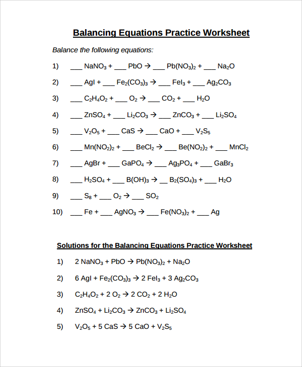 balancing-equations-race-worksheet