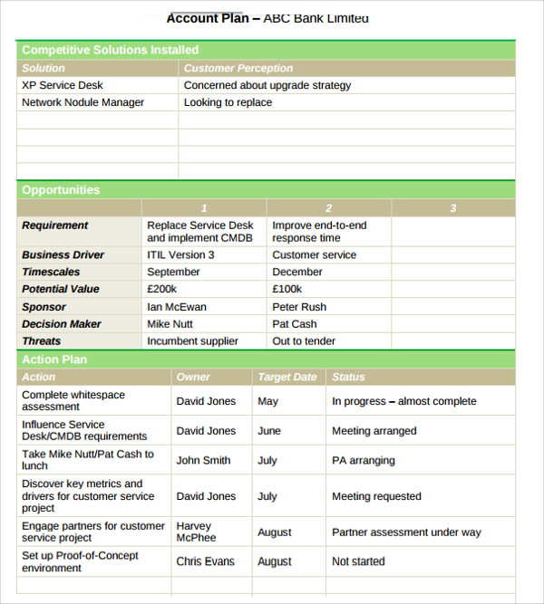 Best Account Plan Template