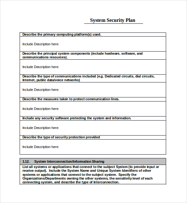 Sample Security Plan Template 10  Free Documents in PDF Word