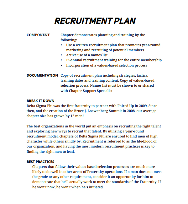 A Sample HR Recruitment Consultant Business Plan Template