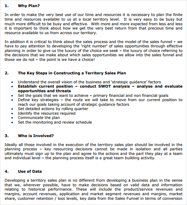 Sample Territory Plan Template 8  Free Documents in PDF Word PPT Excel