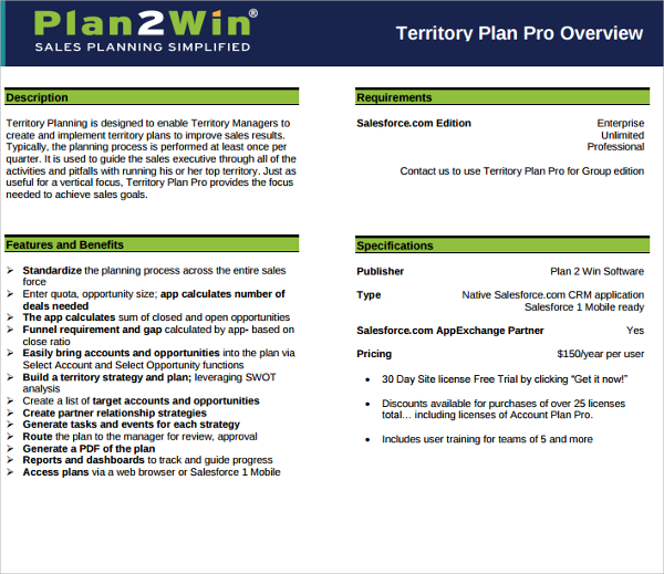 Sample Territory Plan Template 8+ Free Documents in PDF, Word, PPT, Excel