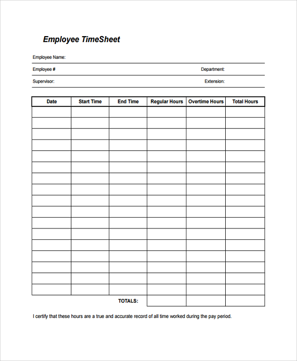 Billable Hours Timesheet Template