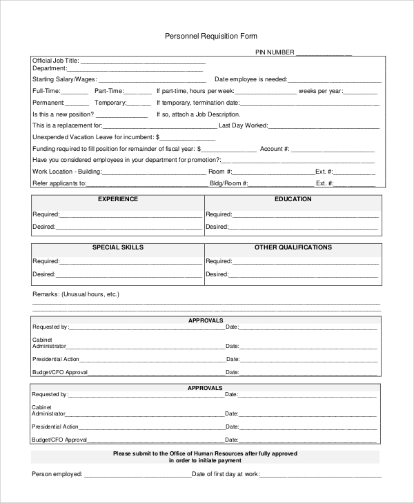 Personnel Requisition Form Sample Awesome Job Requisition Form In Vrogue