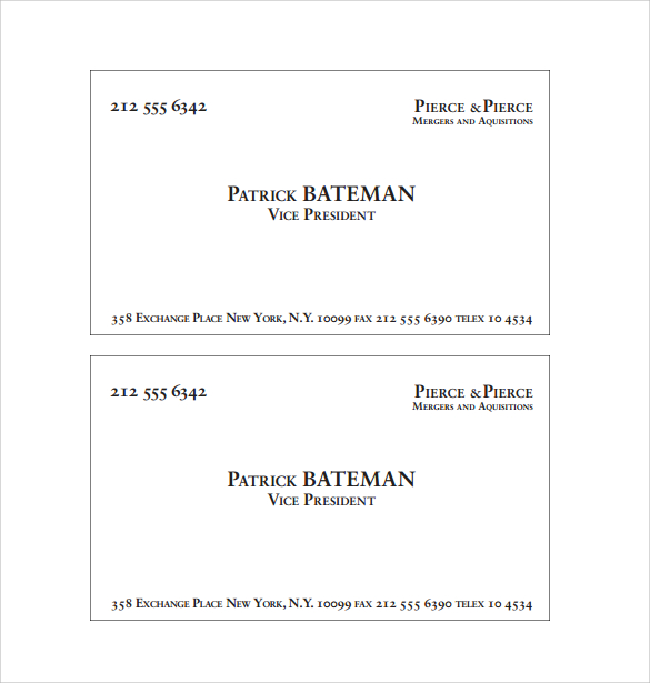 business card pdf file free download