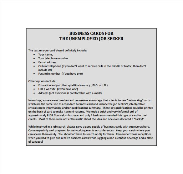printable sample card of business Business  Card 9 Sample Doc in  FREE  PDF Templates