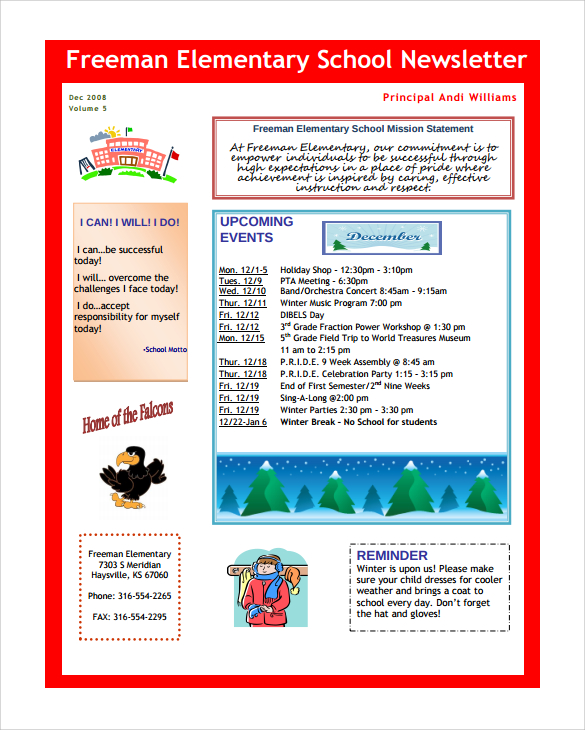 school newsletter essay