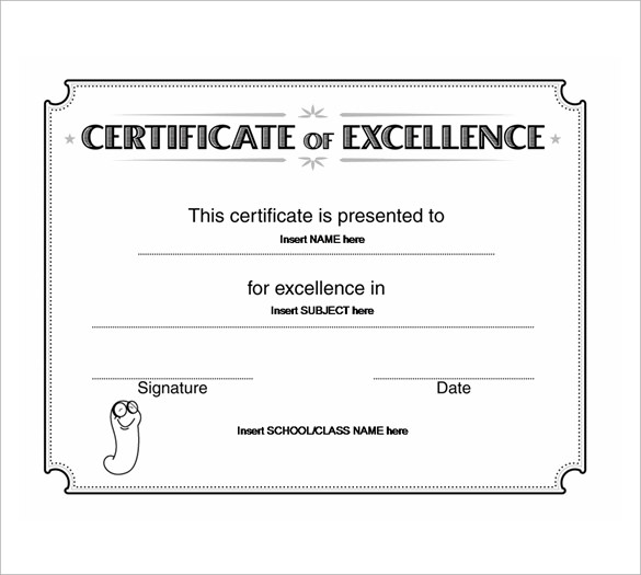 excellence certificate template1