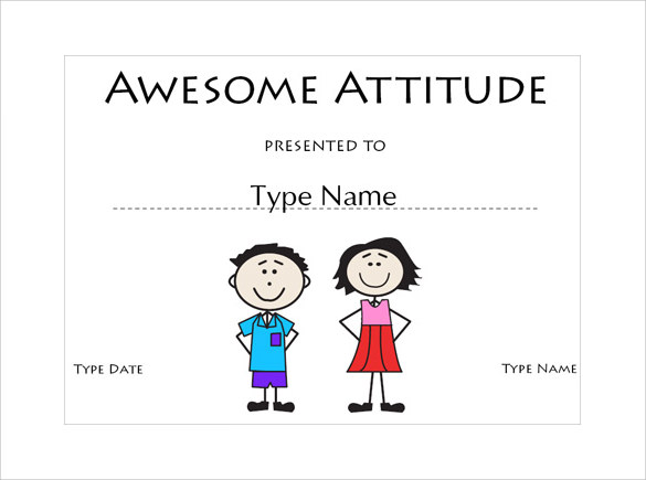 awesome attitude certificate template