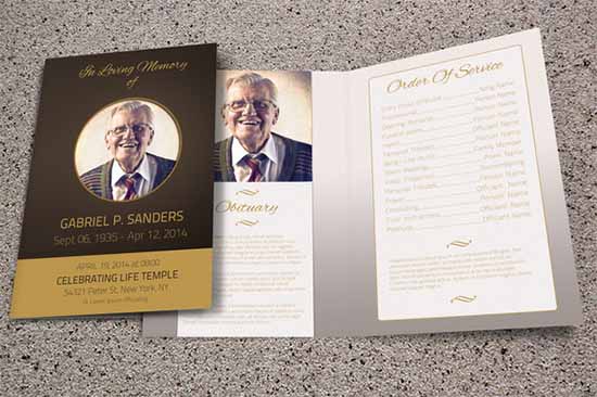 bi fold funeral program template