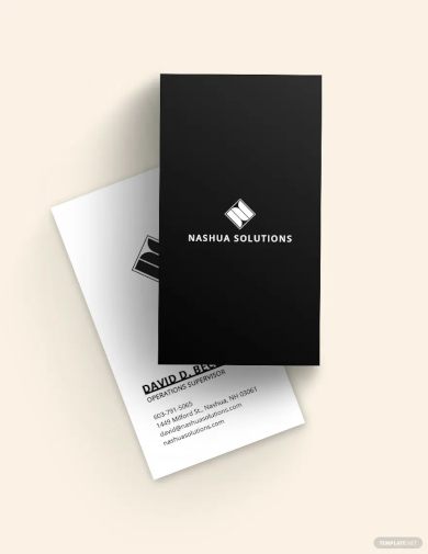 black white vertical business card template