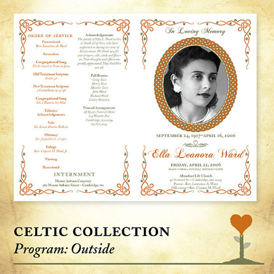 celtic funeral memorial program