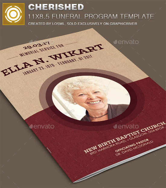 cherished funeral program template