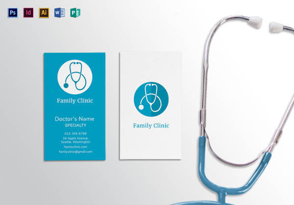 editable doctor business card template