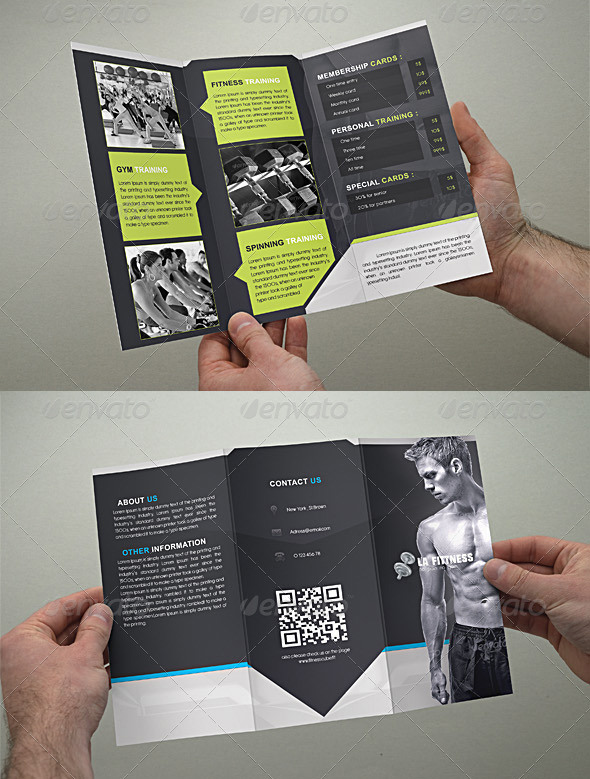 fitness brochure tri fold gym brochure