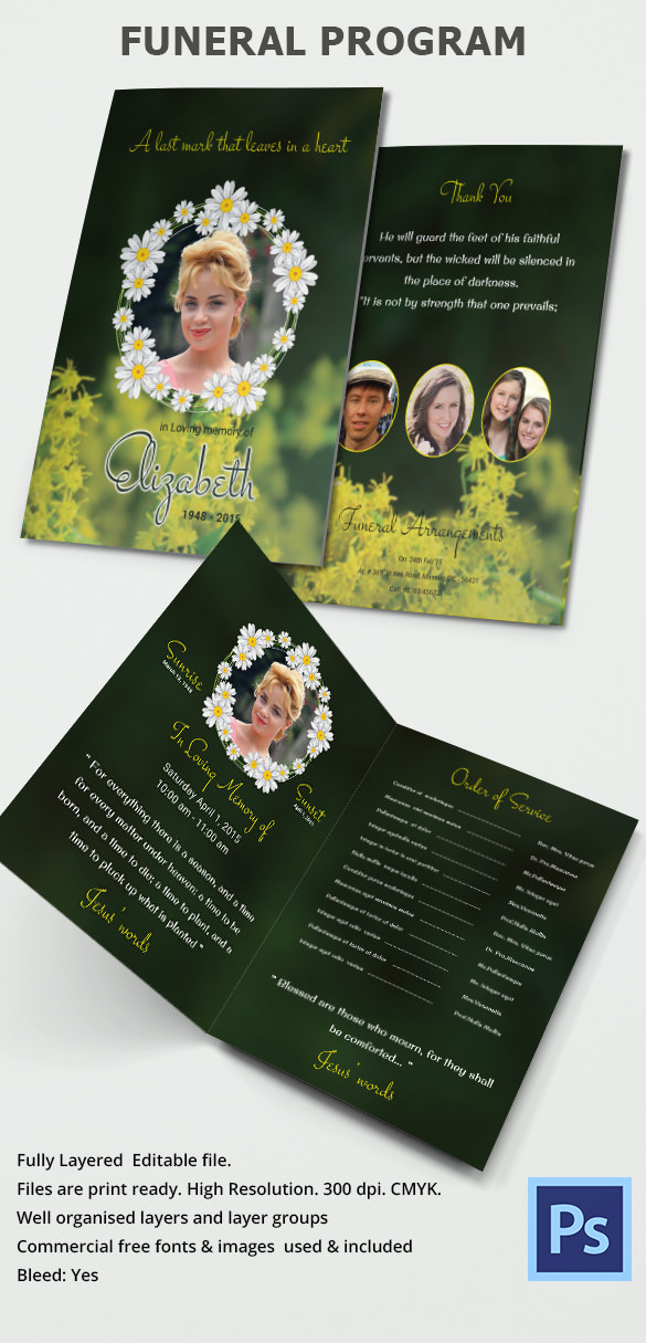 funeral program psd brochure