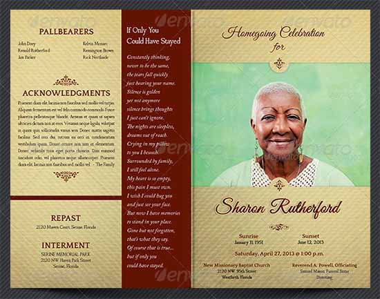 home going funeral program template