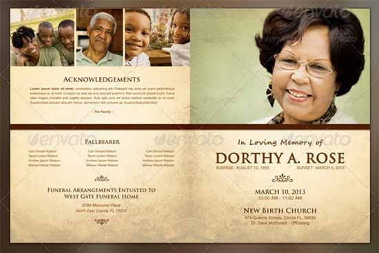 loving memory funeral program template