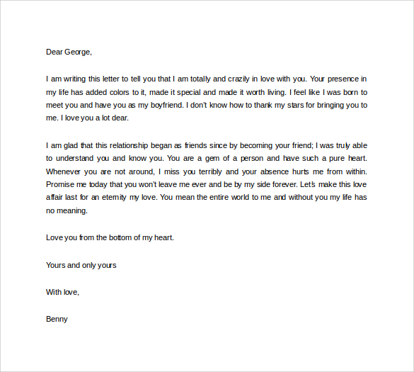 romantic love letter for boyfriend