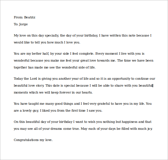 birthday love letter to boyfriend template