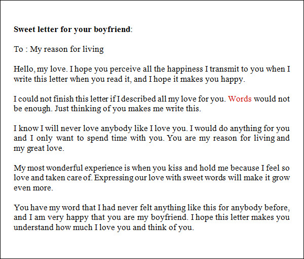 Free 15 Samples Of Love Letters To Boyfriend In Ms Word 6567