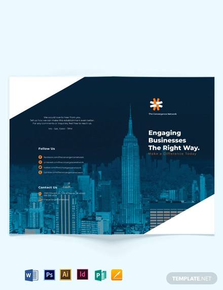 business company profile bi fold brochure template