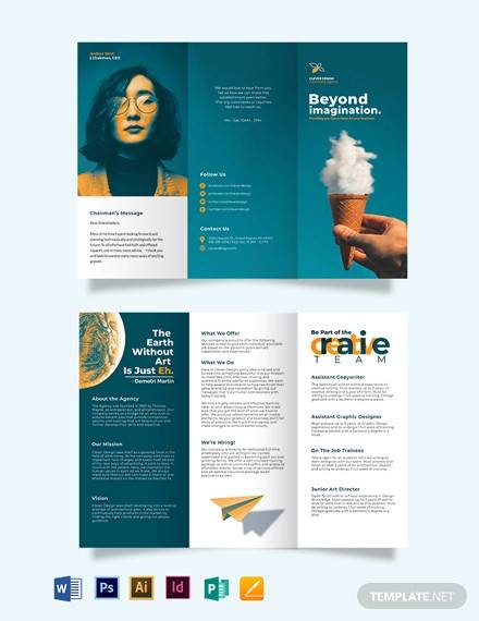 creative company profile tri fold brochure template