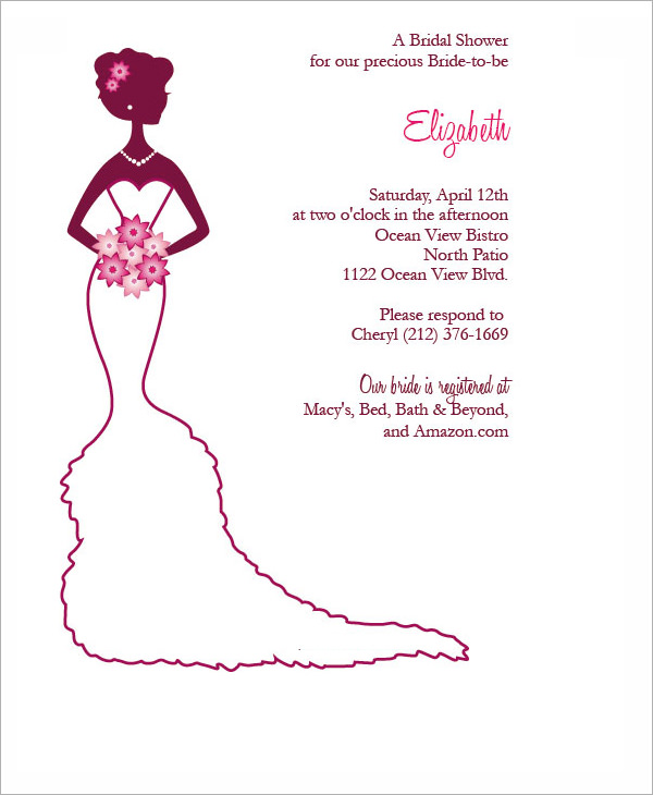 elegant bridal shower invitation template