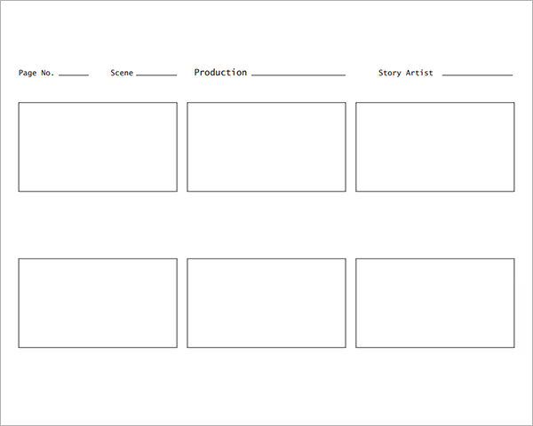 film storyboard template 16x9 blank