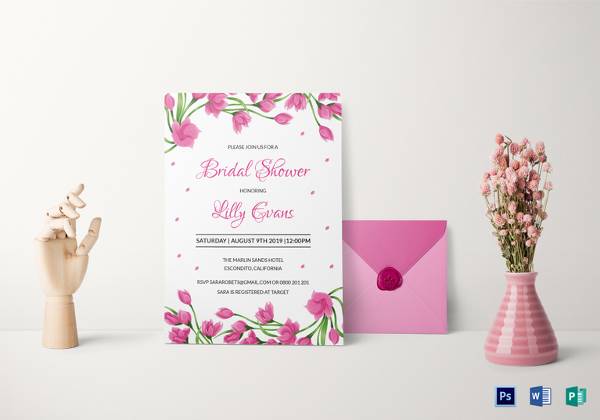 floral bridal shower invitation template