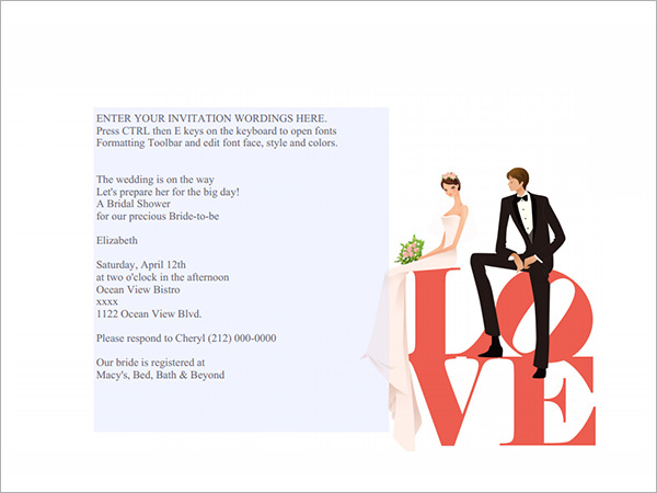 love – bridal shower invitation