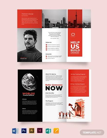 modern company profile tri fold brochure template