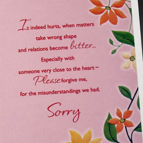 sorry greeting card