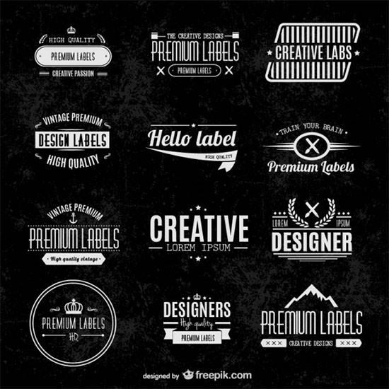 typographic labels set