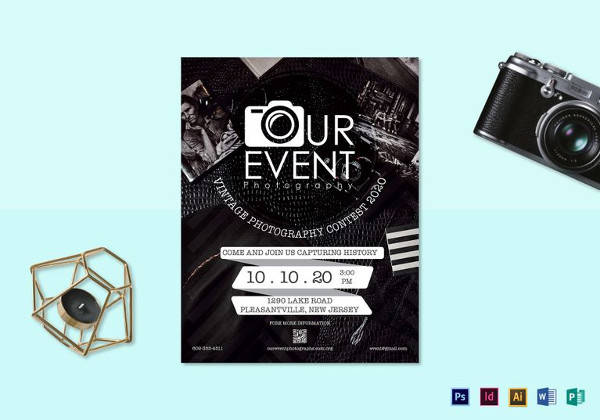 vintage photography event flyer template